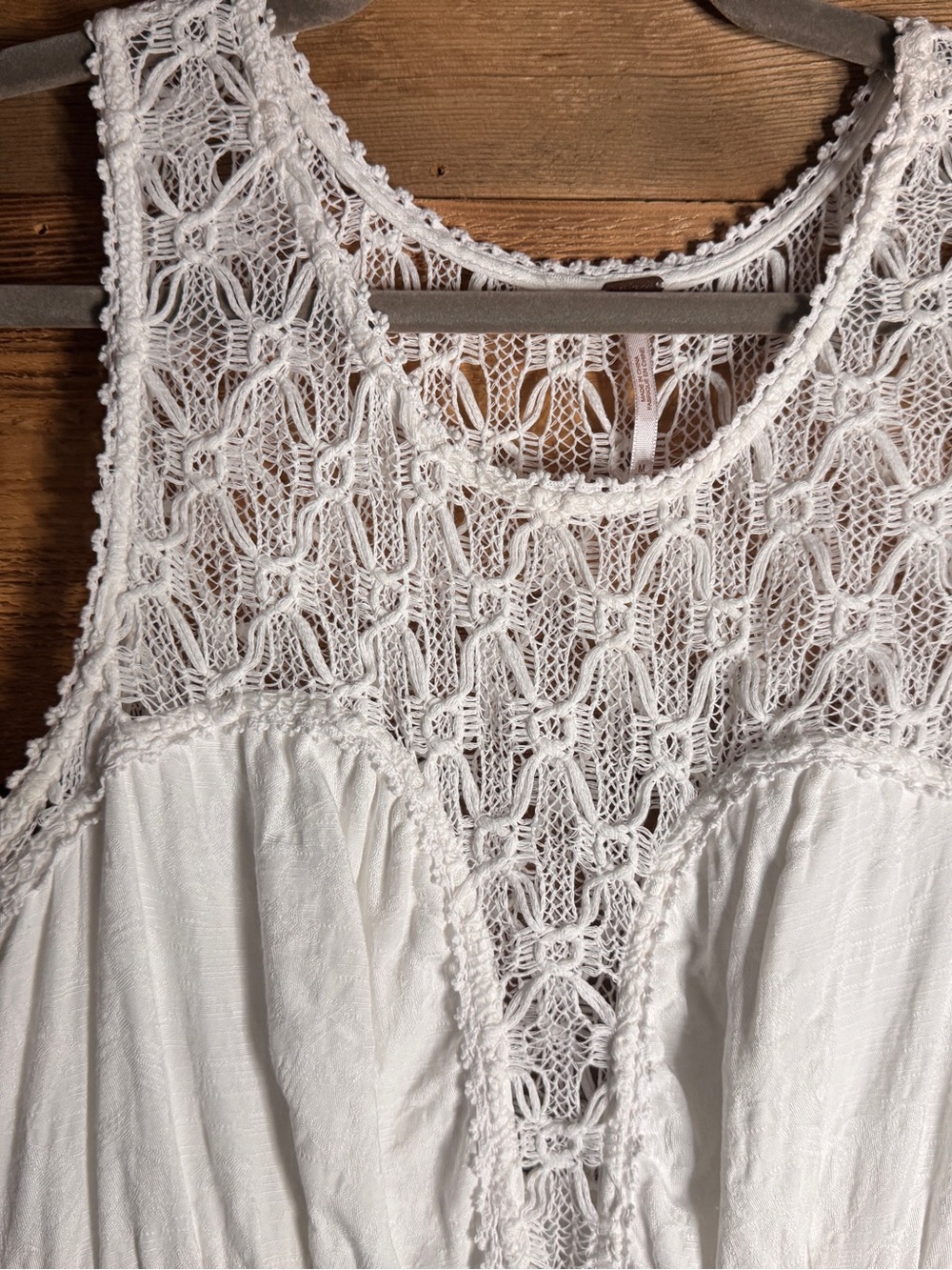 Free People White Crochet Lace Dress | Size Medium - Picture 4 of 12